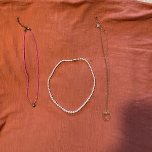 3 youth necklaces- lengths shown